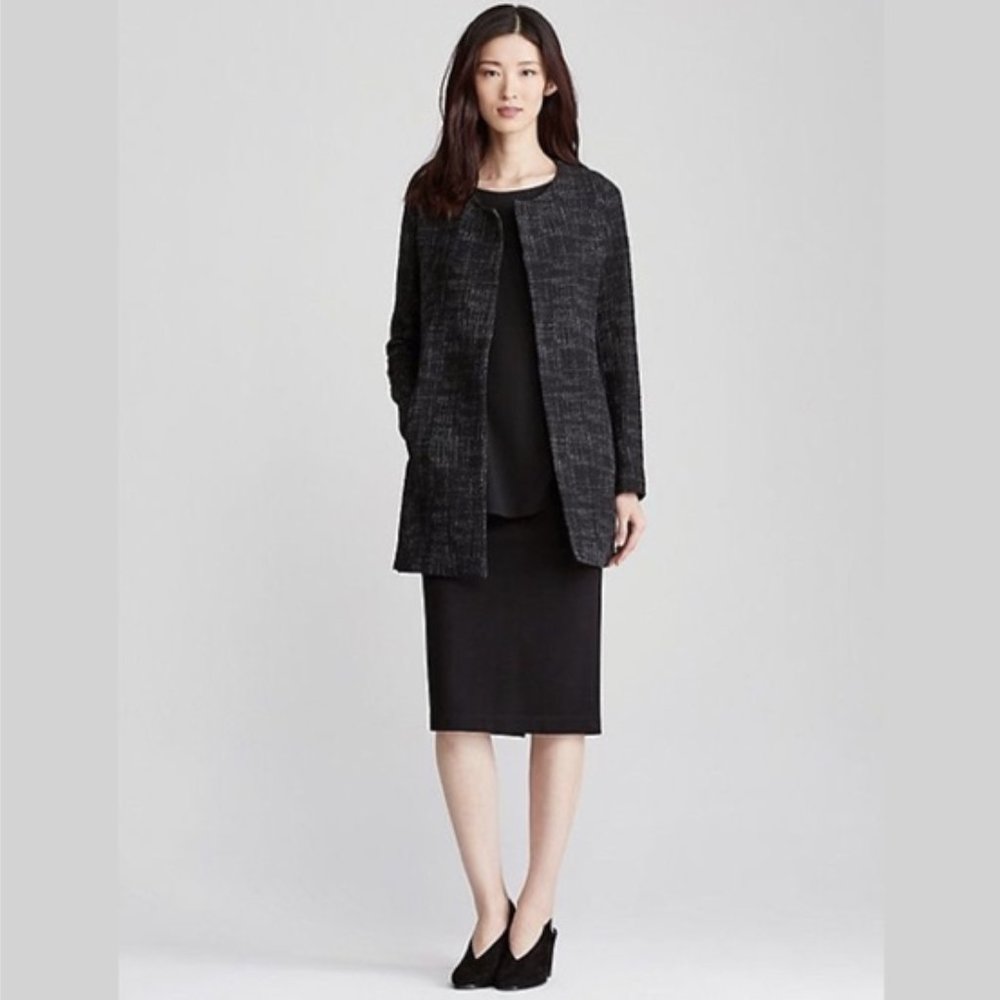 Eileen Fisher Textured Print Sweater Jacket